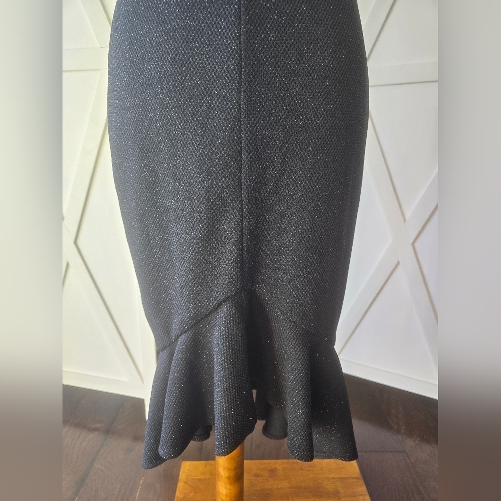 Vince Camuto Flounce-Hem Black Midi Dress - Picture 5 of 12